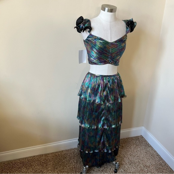 New! Set! Saylor x free people Gianna Top and Skirt metallic nwot 17233 - Picture 6 of 16